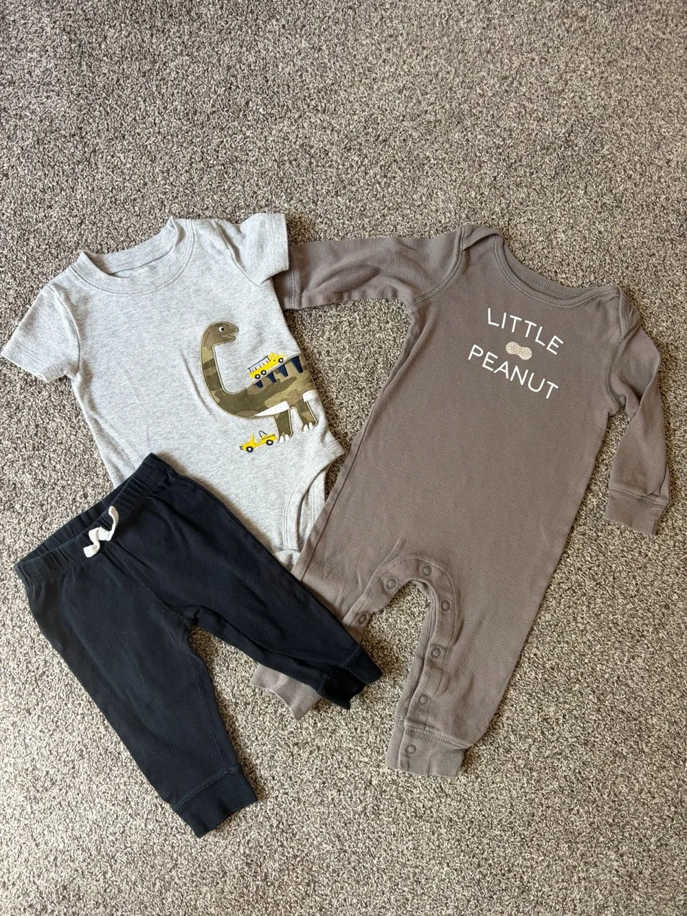 Carter's 9 Months Boy Baby Clothes Jogger Pants Onesies Dinosaur Little Peanut